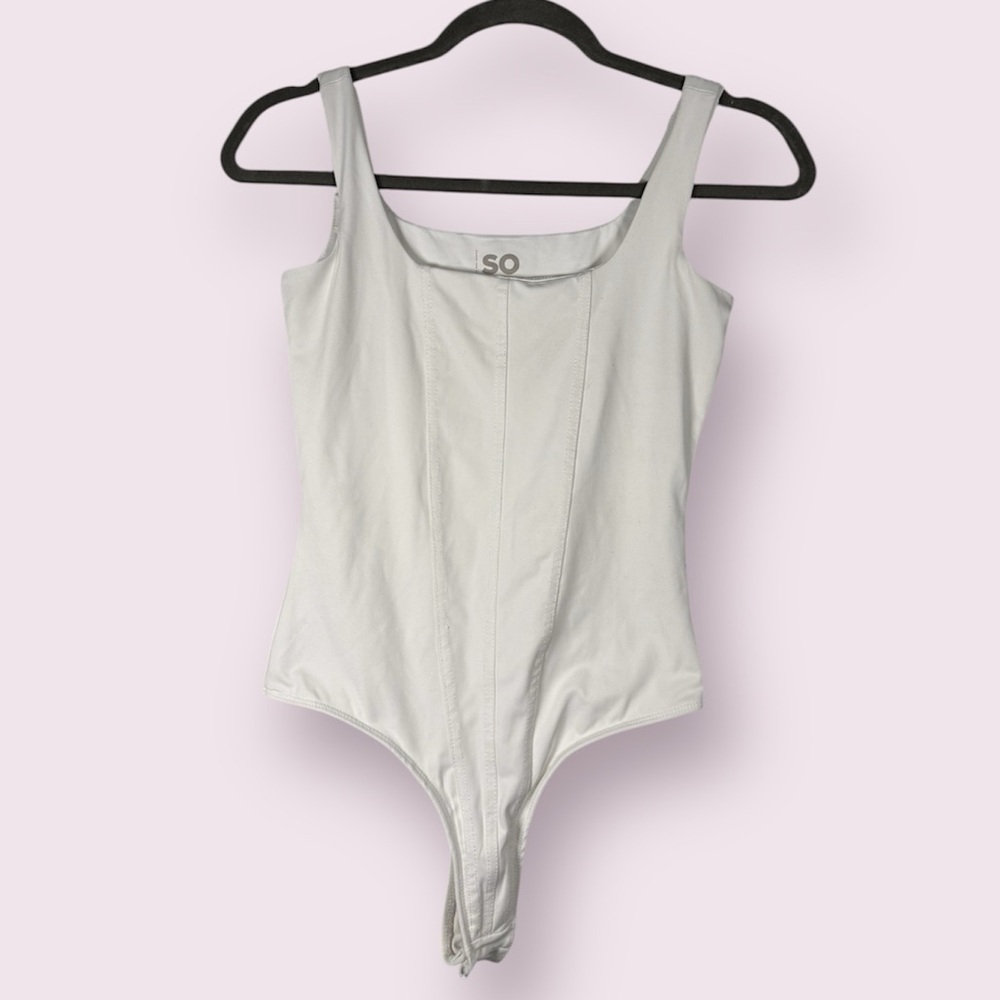 SO White Corset Sleeveless Bodysuit XS